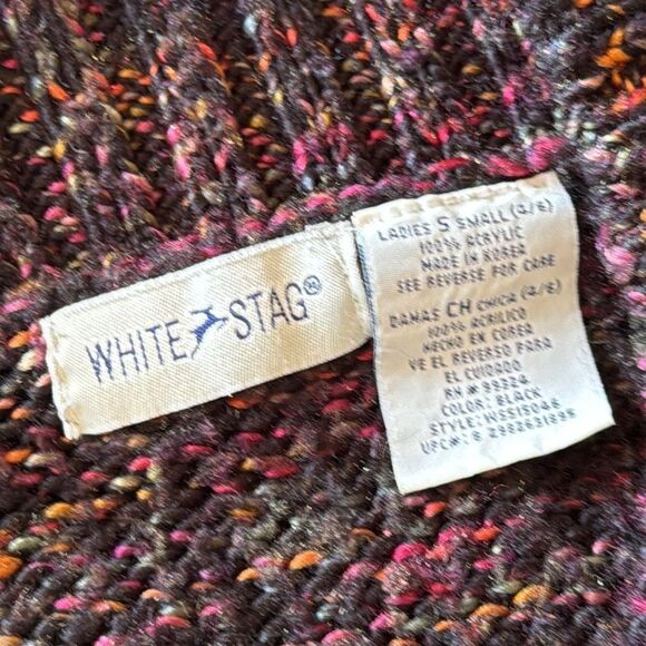 White Stag Marled‎ Knit V-Neck Sweater Sz Small Multicolor Acrylic Warm Pullover - Picture 7 of 7